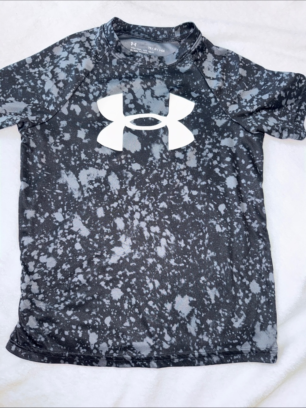 Under Armour Boys' Black & Gray Tech Tee - White Logo